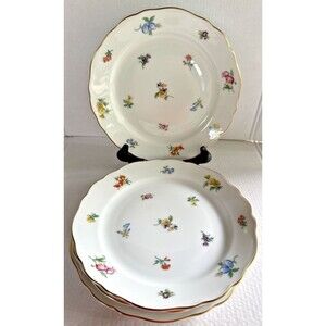 4 Hutschenreuther Mirabell Maria Theresa Porcelain Floral Salad Plates 7.5"